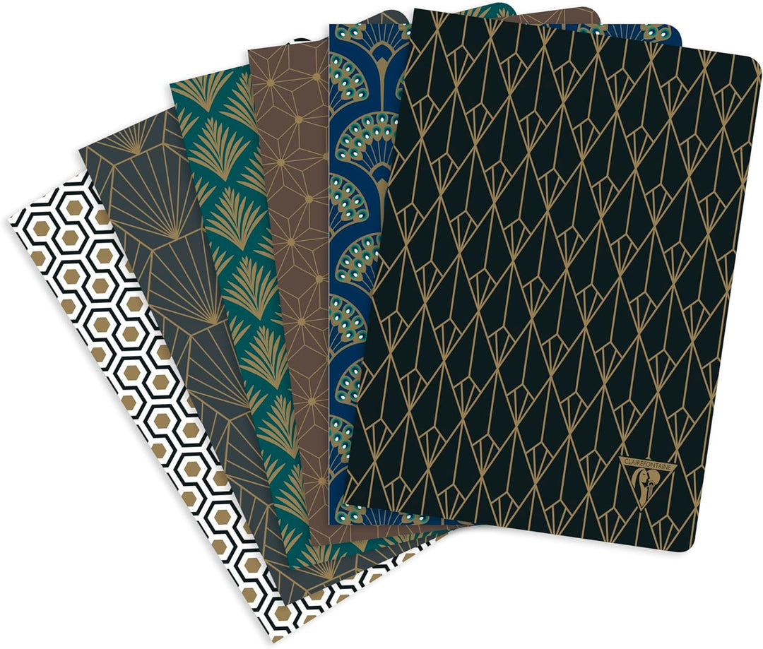 Clairefontaine 192036C - Packung mit 6 Notizheften / Notizbücher NeoDeco 14,8x21cm 48 Blatt liniert