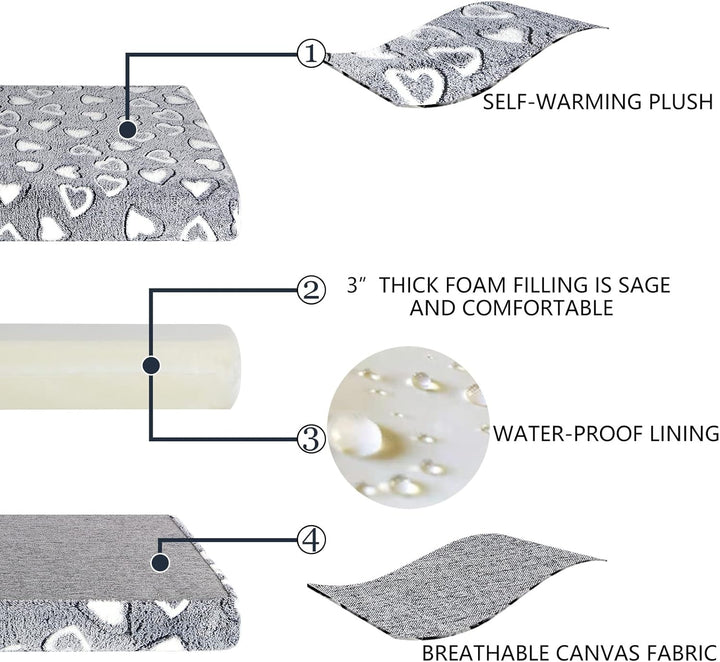 VANKEAN Hundebett Grosse Hunde Reversible kühl und warm, Hundematte Waschbar für Kiste mit wasserdic