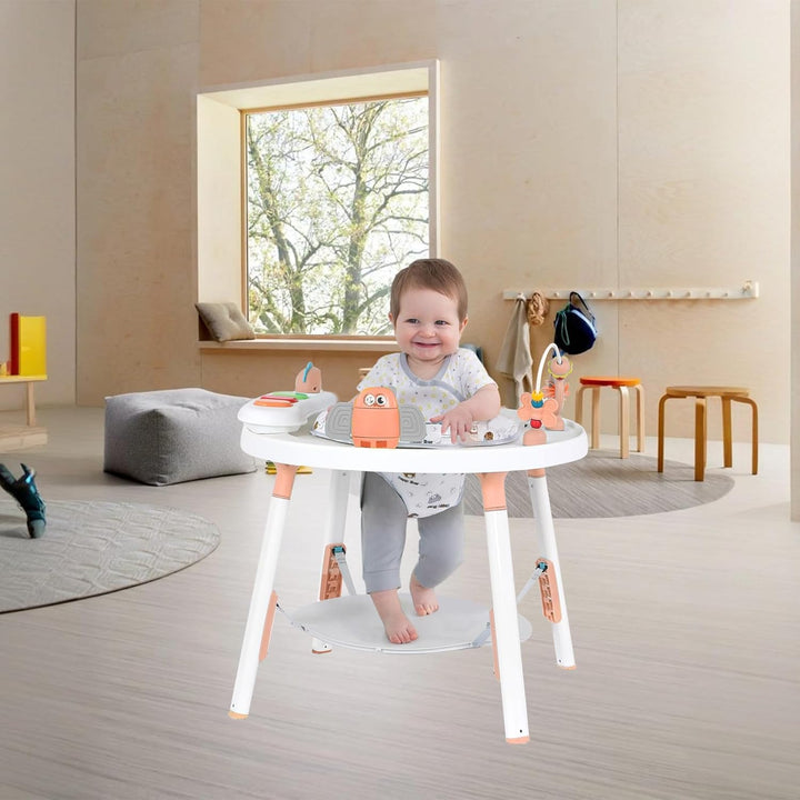UBRAVOO Baby-Aktivitätszentrum, 3-in-1 Baby Lauflernhilfe mit abnehmbaren Spielzeugen und 360° Drehb