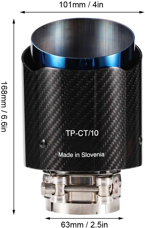 Auspuffrohr des Endrohrs, 63mm Carbon Fiber Glossy Car Straight Auspuffrohr Heckspitze Heckspitze