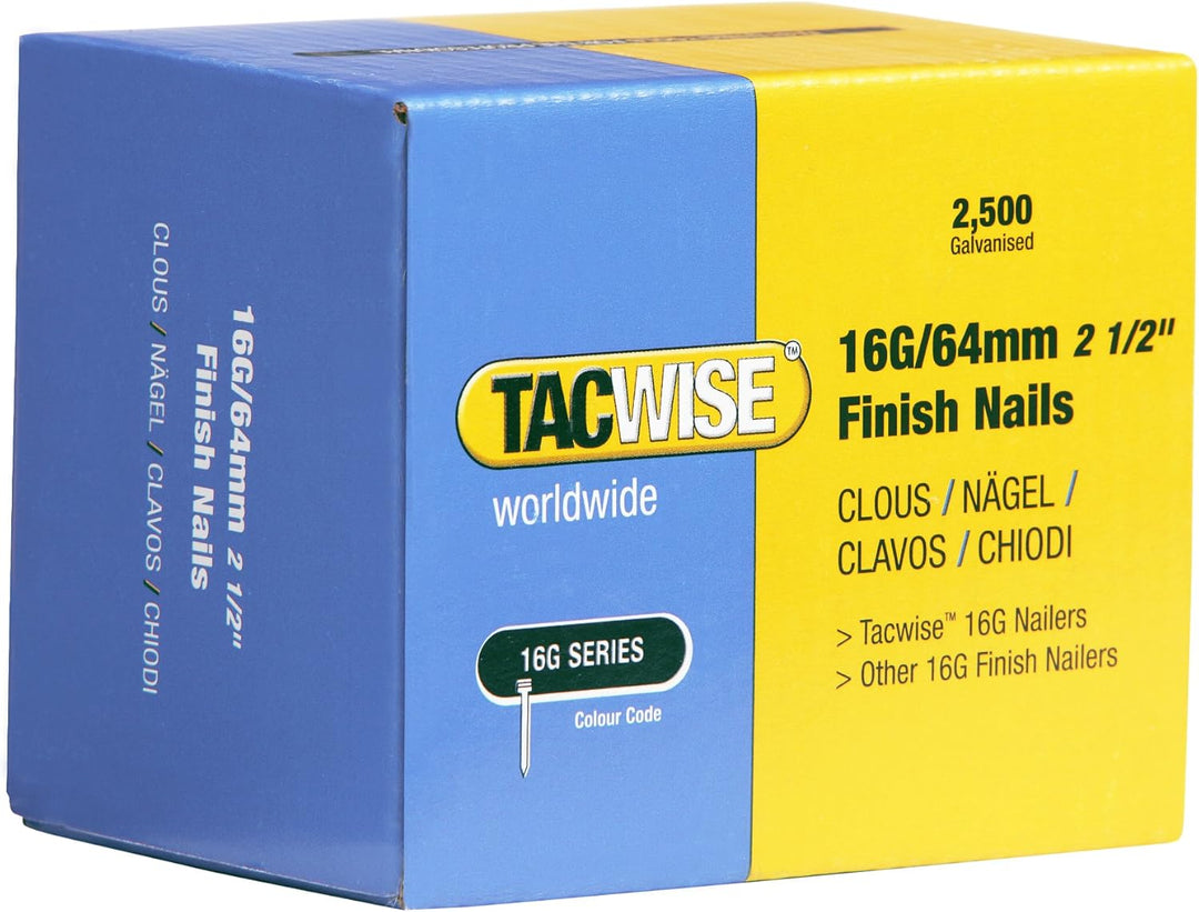 Makita DBN600Z Akku-Stauchkopfnagler 64 mm 18 V (ohne Akku, ohne Ladegerät) & Tacwise 0301 Typ 16G/6