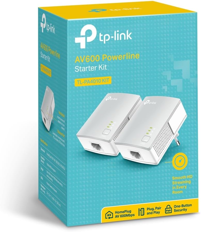 TP-Link Powerline Adapter Set TL-PA4010 KIT(600Mbit/s, 100Mbit/s-Ethernet-LAN, Plug&Play, Kompatibel