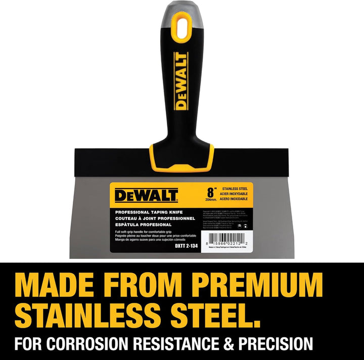 DEWALT DXTT-2-134 Taping Messer, Edelstahl, mit weichem Griff, 20,3 cm 8-Inch, 8-Inch