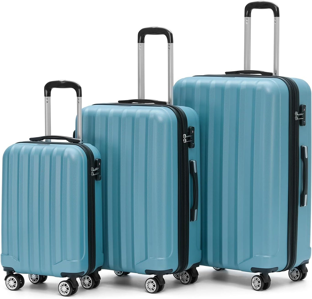 BEIBYE TSA-Schloss 2080 Zwillingsrollen 3 TLG. Reisekofferset Koffer Kofferset Trolley Trolleys Hart