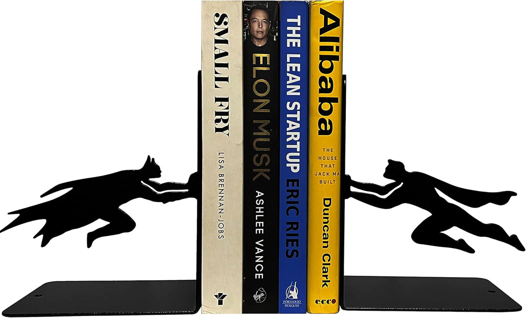 HeavenlyKraft Superhelden Dekorative Buchstützen, Buchstütze, Metall-Buchstützen, Buchstützenhalter,