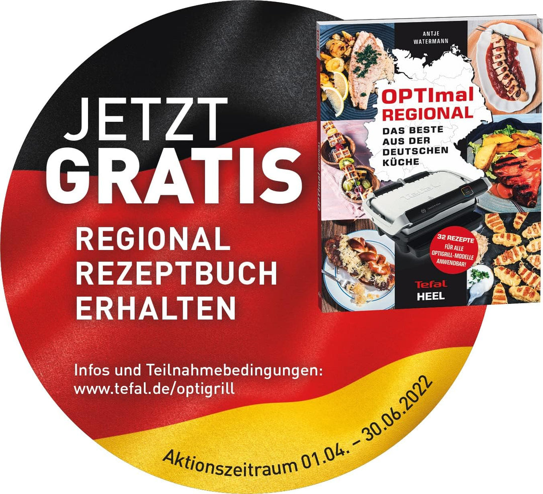 Tefal OptiGrill+ Snacking und Baking GC7148 Kontaktgrill | 2.000 W| automatische Anzeige des Garzust
