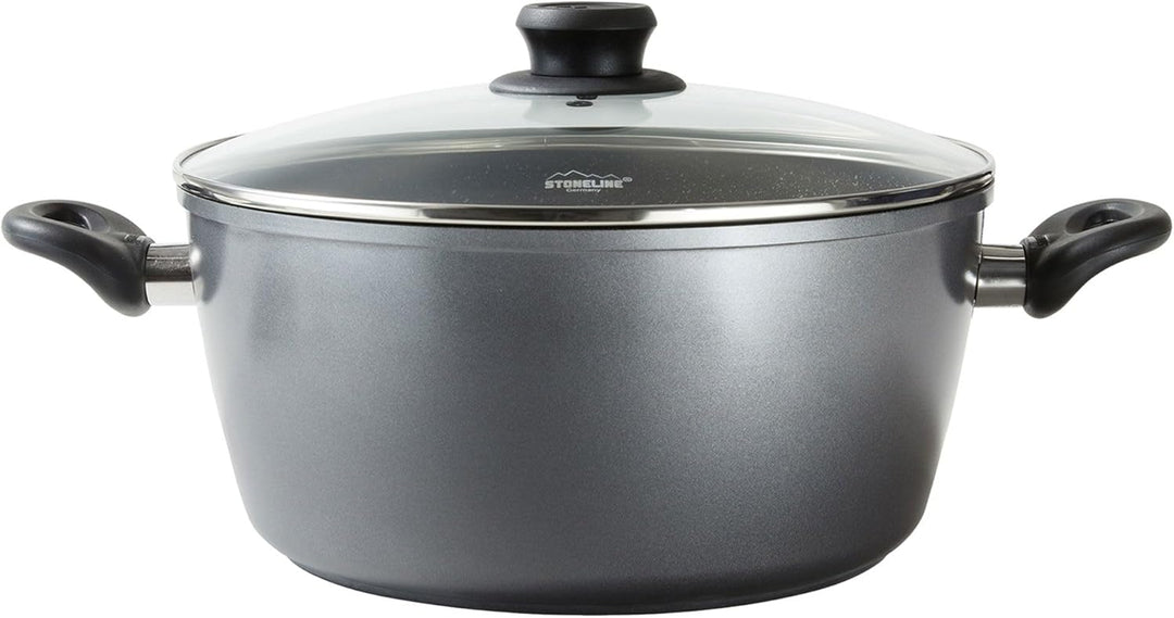 Stoneline XXXL Kochtopf 32 cm, mit Deckel, Induktion, Aluguss, beschichtet mit echten Steinpartikeln