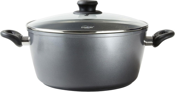 Stoneline XXXL Kochtopf 32 cm, mit Deckel, Induktion, Aluguss, beschichtet mit echten Steinpartikeln