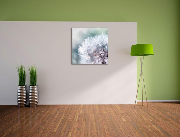 Pixxprint Zauberhafte Pusteblume als Leinwandbild/Grösse: 70x70 cm/Wandbild/Kunstdruck/fertig bespan