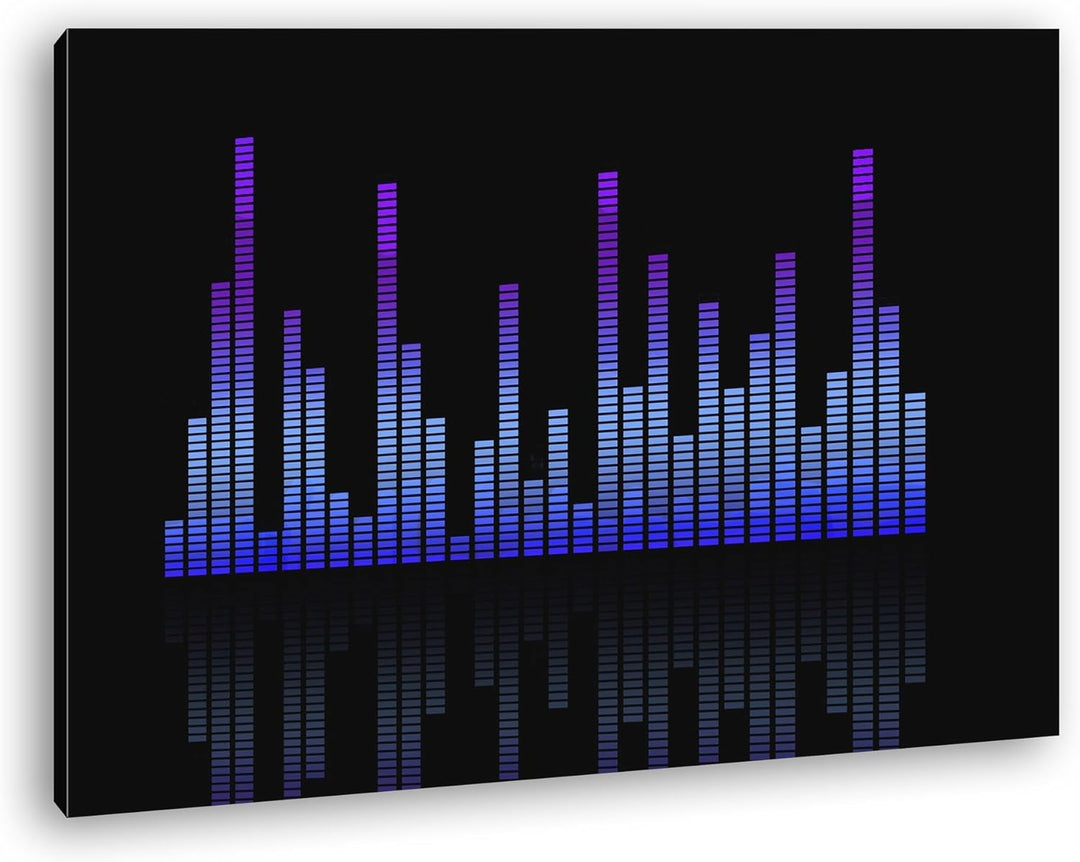 Dark digitale Sound Levels Format: 80x60 als Leinwandbild, Motiv fertig gerahmt auf Echtholzrahmen,