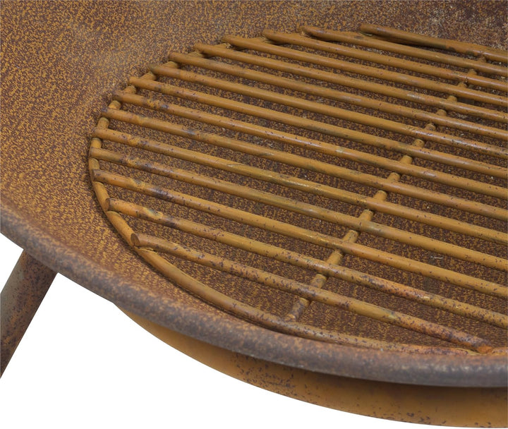 BBQ-Toro Feuerschale Ø 60 cm | Rostoptik | Kippbare Feuerstelle mit Dreibein Gestell | 3in1 Feuerkug