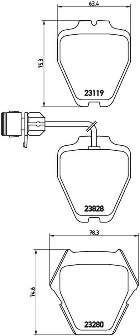 Brembo P 85 054 Bremsbelagsatz, Scheibenbremse - (4-teilig)