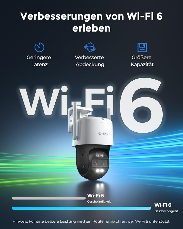 Reolink 4K 8MP PTZ Überwachungskamera Aussen mit Dual-Objektiv, 2,4/5GHz WLAN, Auto-Tracking, Smarte