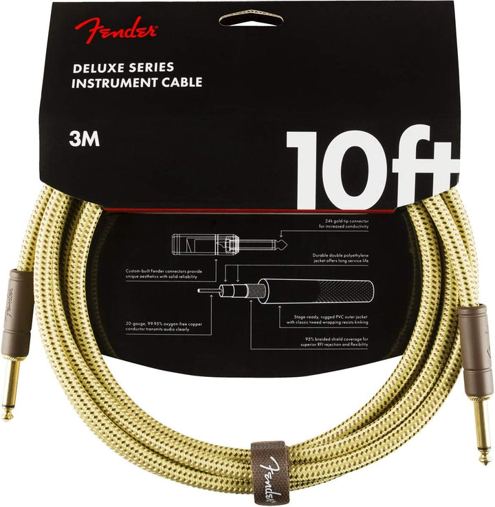 Fender Verstärker für Akustikgitarre, 15 W & Kabel Deluxe Series, 3m, Tweed 15W Bundle mit Kabel Del