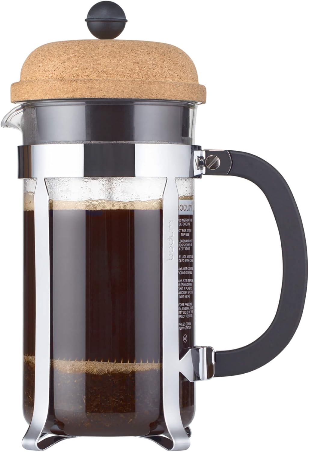 Bodum Chambord Kaffeebereiter 8 Tassen, Glas, Transparent/kork, 10.6 cm Transparent/Kork 1.0 l, Tran