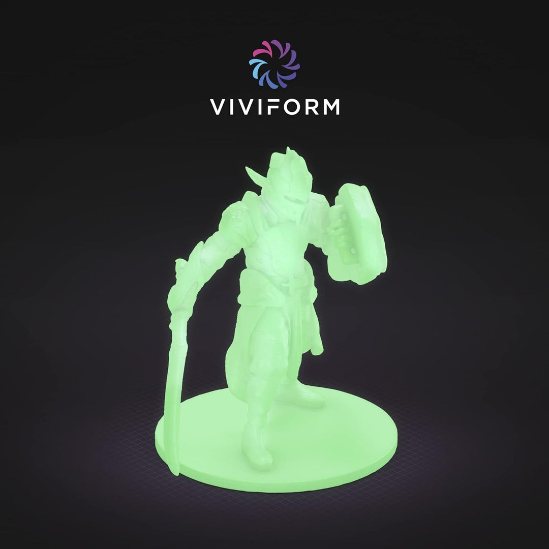 Viviform PLA Filament für 3D Drucker | 1kg Rolle | ∅1,75mm +/- 0,03mm | Grün leuchtend, VF-PLA301, 1