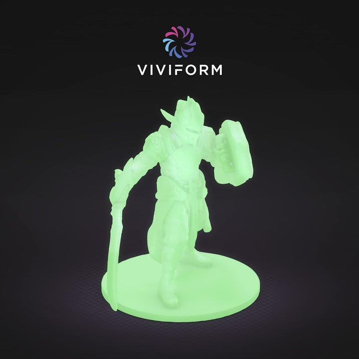 Viviform PLA Filament für 3D Drucker | 1kg Rolle | ∅1,75mm +/- 0,03mm | Grün leuchtend, VF-PLA301, 1