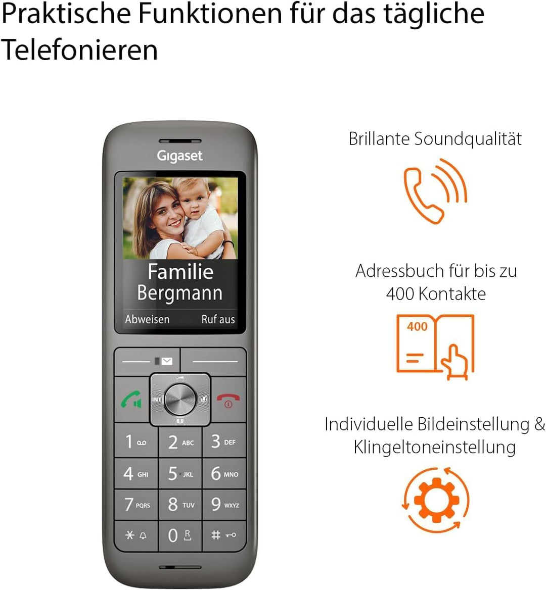 Gigaset CL660HX DUO - 2 design DECT-Mobilteil mit Ladeschale - Fritzbox-kompatibel - hochwertiges Sc