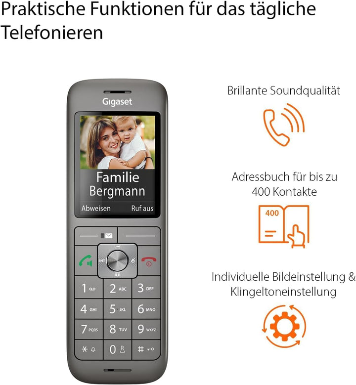 Gigaset CL660HX DUO - 2 design DECT-Mobilteil mit Ladeschale - Fritzbox-kompatibel - hochwertiges Sc