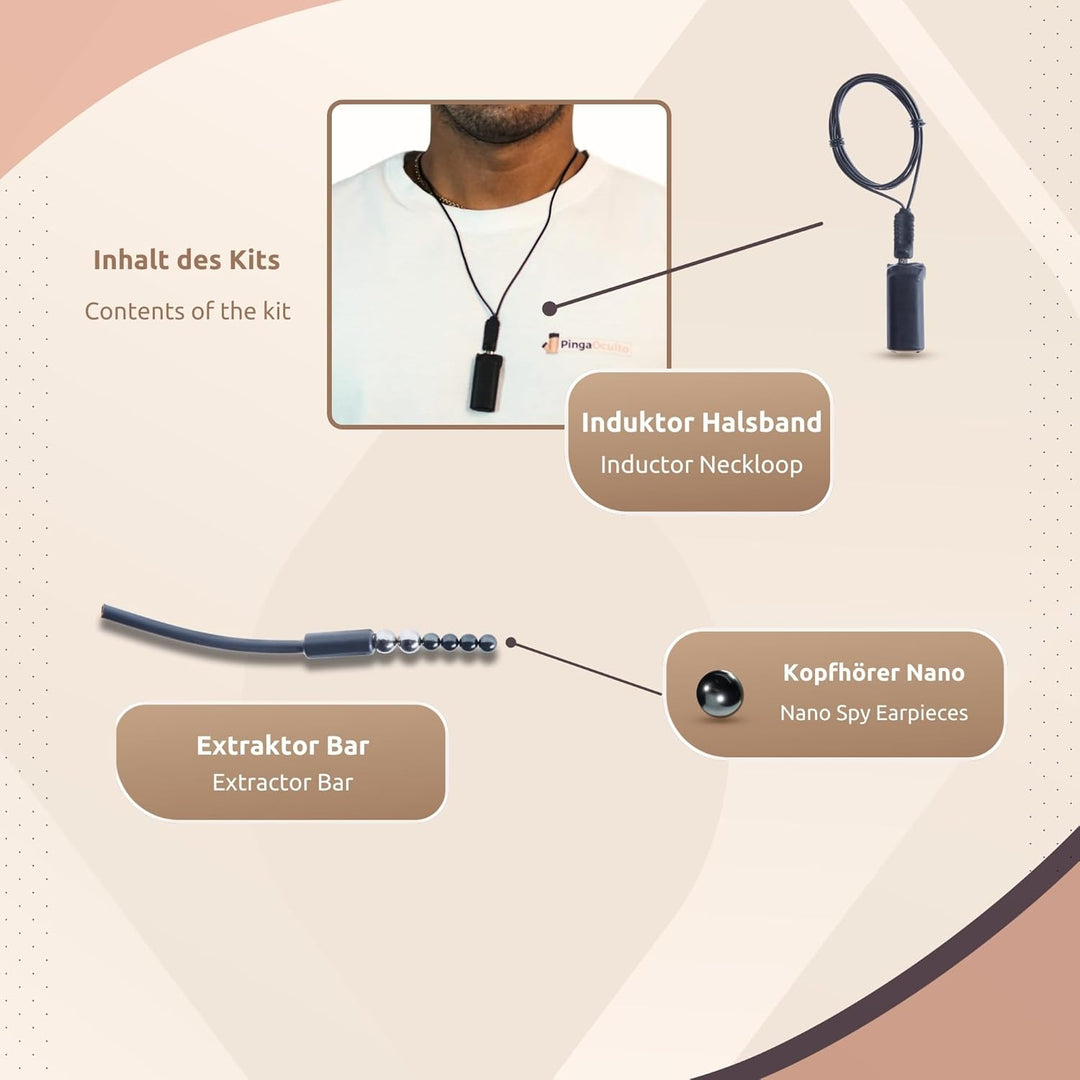 PingaOculto Spion Kopfhörer Bluetooth für Prüfung Mini Nano Unsichtbare Kopfhörer für Handy mit Mikr