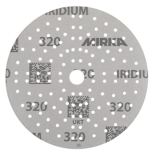 100x MIRKA Haftschleifscheibe IRIDIUM Grip 121L 150mm K.320 f.HO/Metall/Lack/Ku. Korn P320, Korn P32