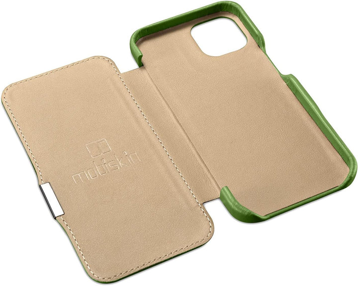 Mobiskin Hülle kompatibel mit Apple iPhone 13 (6,1 Zoll), Handyhülle mit echtem Leder, Case, Schutzh