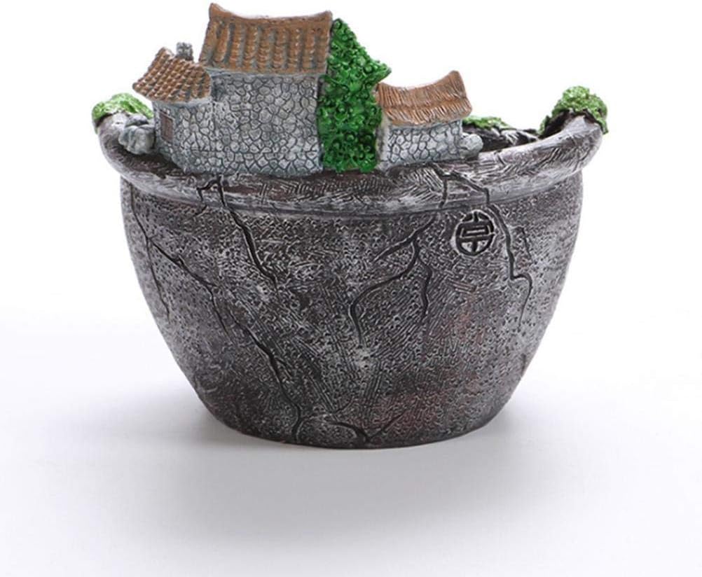 Tianbi Kreativer Pflanzentopf, Blumenpflanzen Sukkulenter, DIY Sukkulententopf mit süssem Haus,Mini