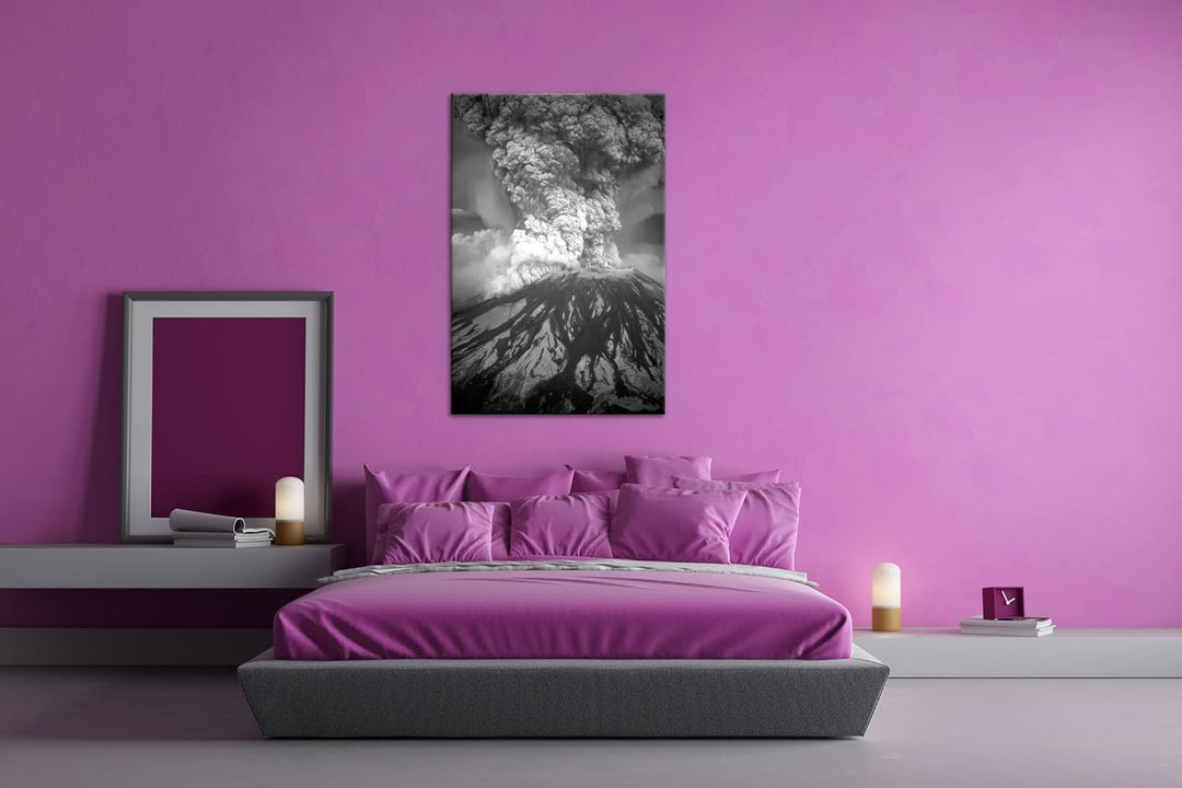 deyoli Mount St Helens Vulkanausbruch Format: 80x60 Effekt: Schwarz&Weiss als Leinwandbild, Motiv fe