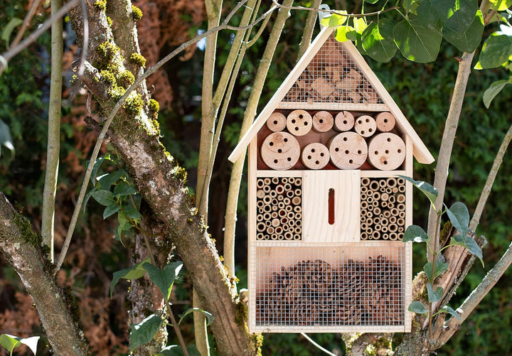 Brandsseller Insektenhotel XXL Natur Nistkasten Insektenhaus aus Holz für Fluginsekten - Bienen,Schm
