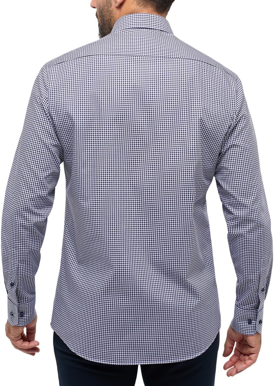eterna Herren Popeline Hemd MODERN FIT 40 Kragen / 67 Ärmel Navy, 40 Kragen / 67 Ärmel Navy