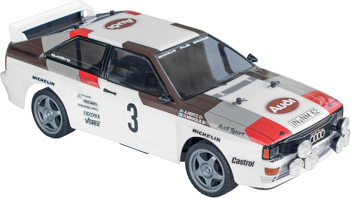 TAMIYA TAM58667 58667 Audi 300058667-1:10 RC Quattro Rally A2 (TT-02), ferngesteuertes Auto/Fahrzeug
