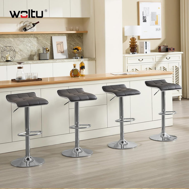 WOLTU 4er Set Barhocker Barstuhl Design Hocker, Höhenverstellbar, Gut Gepolsterte Sitzfläche, Antiru