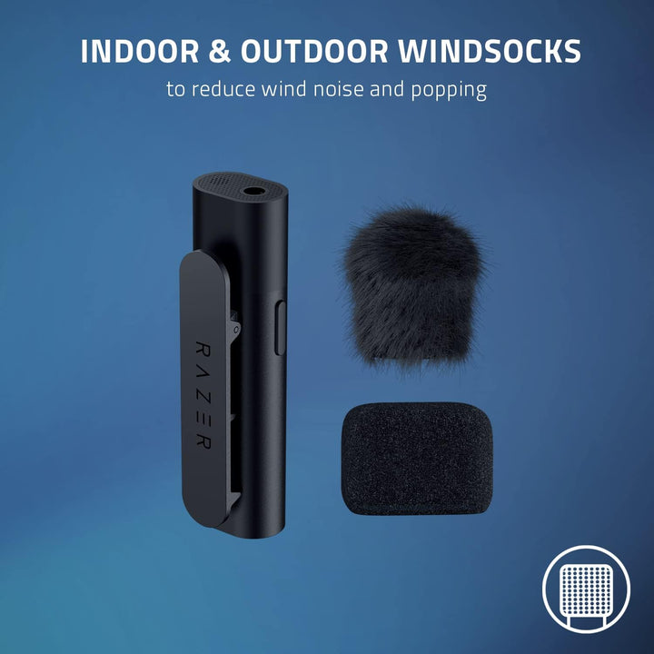 Razer Seiren BT Bluetooth-Mikrofon für Android-Geräte, mobiles/PC-Streaming, Clip-on-Design, kabello