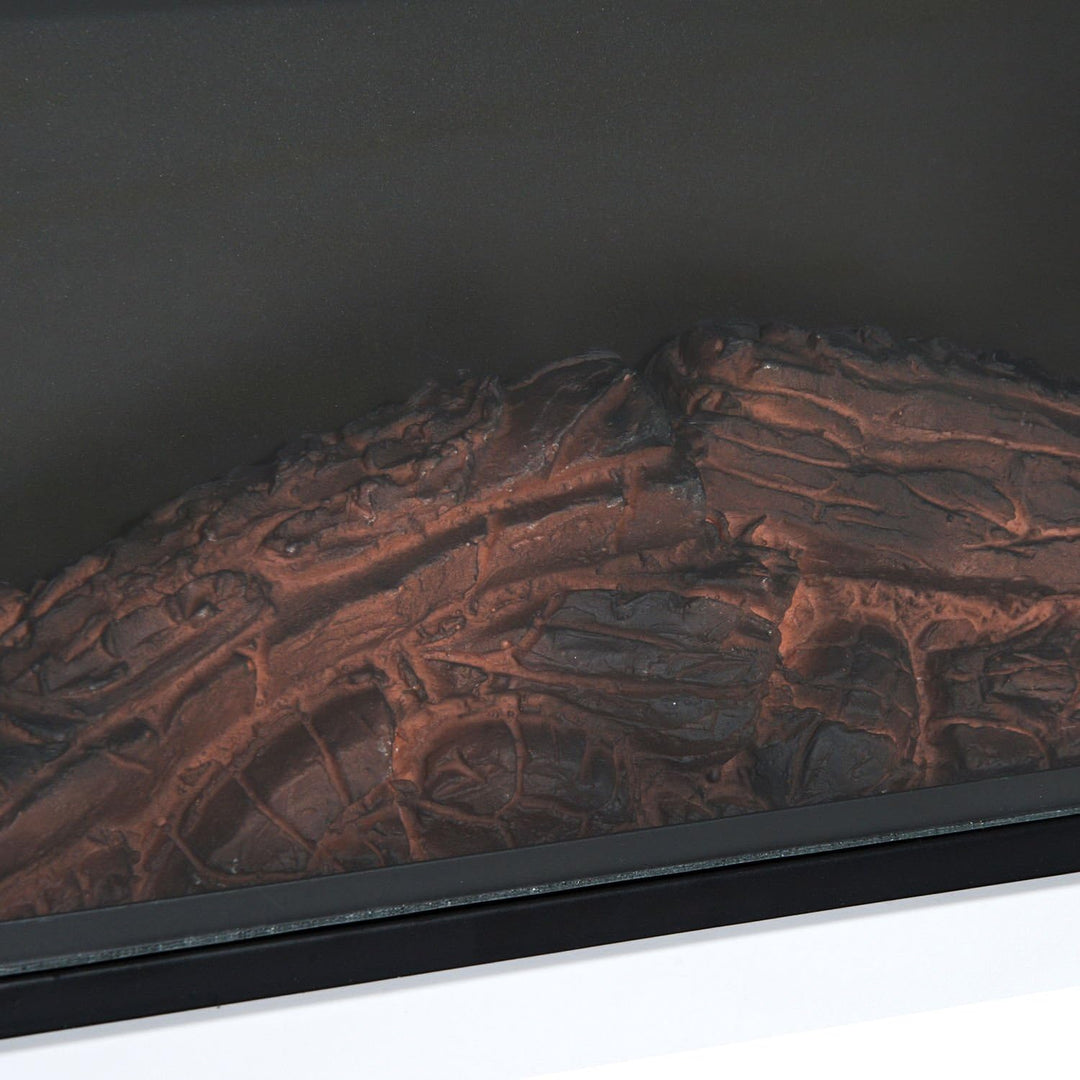 HOMCOM Elektrokamin Kaminofen 600/1200W Elektrischer Kamin Standkamin Flammeneffekt Weiss