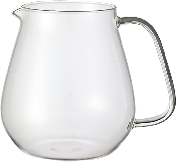 Kinto Unitea One Touch Teekanne aus Edelstahl, 720 ml, hitzebeständige Glas-Teekanne mit Edelstahlsi