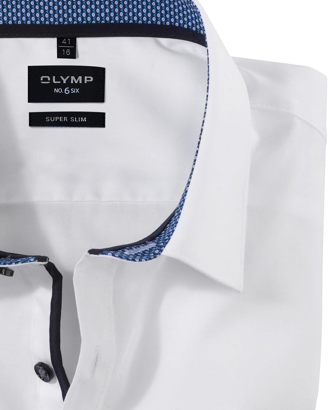 OLYMP Herren Oberhemd Langarm No. Six,Uni,super Slim,Urban Kent 36 Marine 18, 36 Marine 18