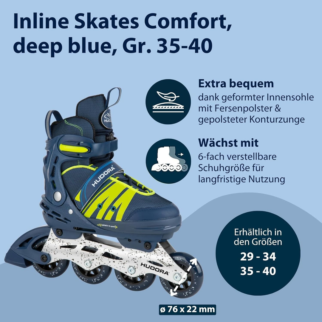 HUDORA Inlineskates Comfort, Softboot Inliner für Kinder, Jugendliche und Erwachsene - Verschiedene