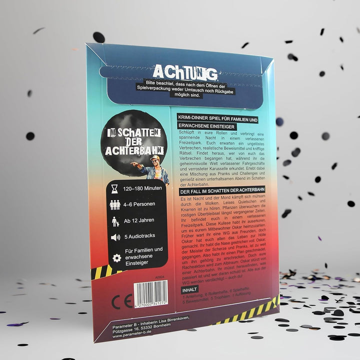 Parameter B - Im Schatten der Achterbahn - Krimidinner für 4-6 Personen – ab 12 Jahren - Krimidinner