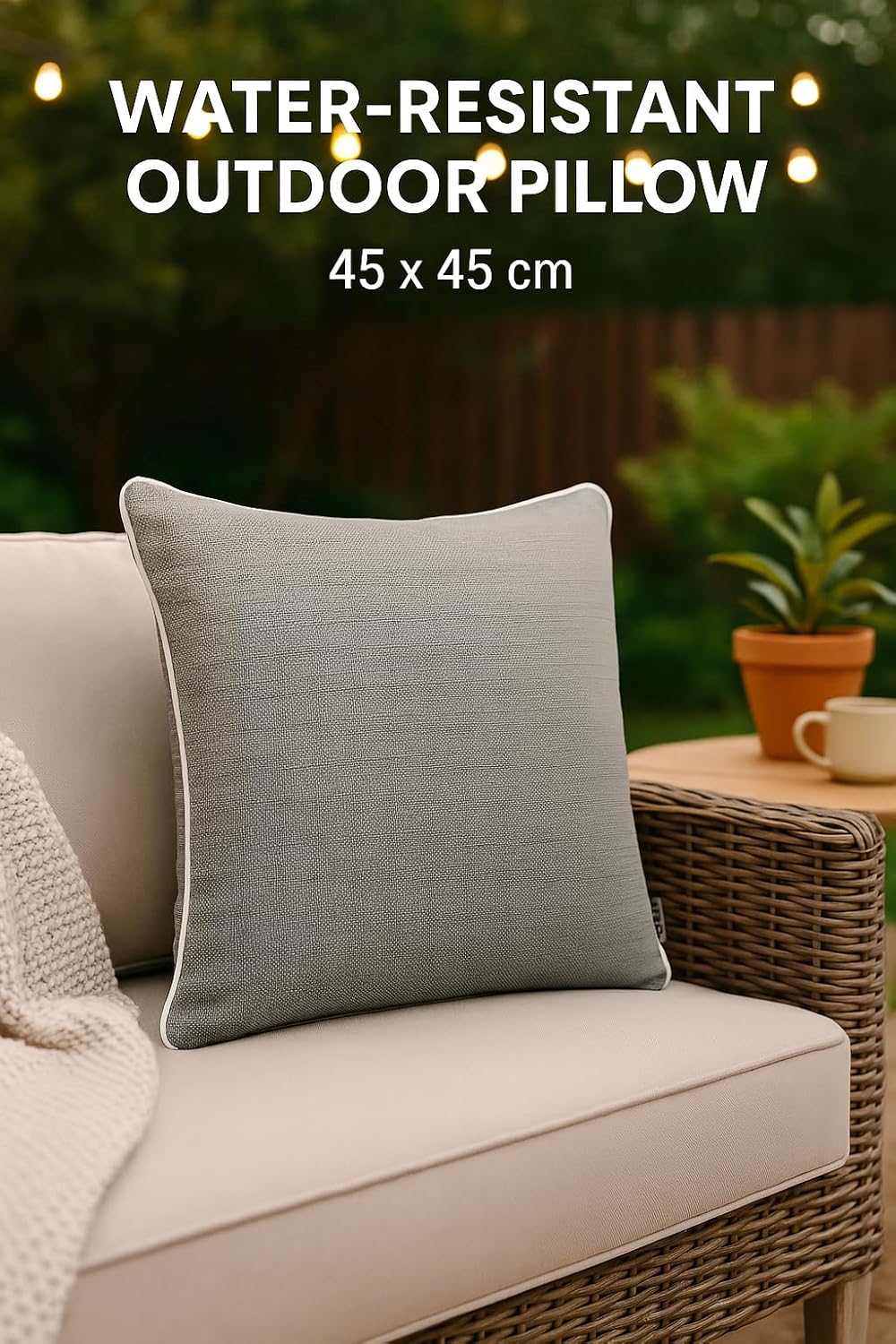 Brandsseller Outdoor Garten Kissen Dekokissen Leinenoptik strukturiert Schmutz- und Wasserabweisend