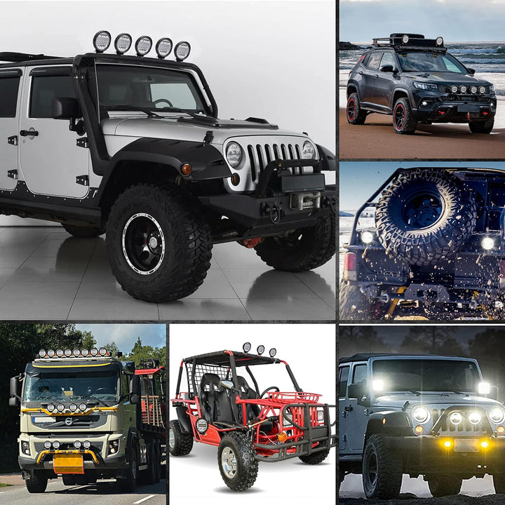 Runde LED Arbeitsscheinwerfer, 72W LED Scheinwerfer mit weiss, Offroad Zusatzscheinwerfer Wasserdich