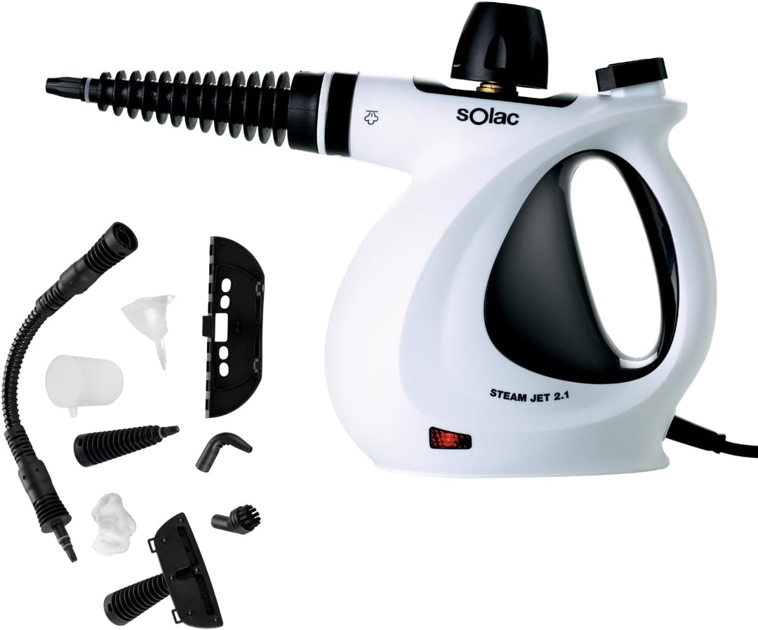 Solac LV1301 Steam Jet 2.0 Tragbarer Dampfreiniger, Weiss, 1050 W