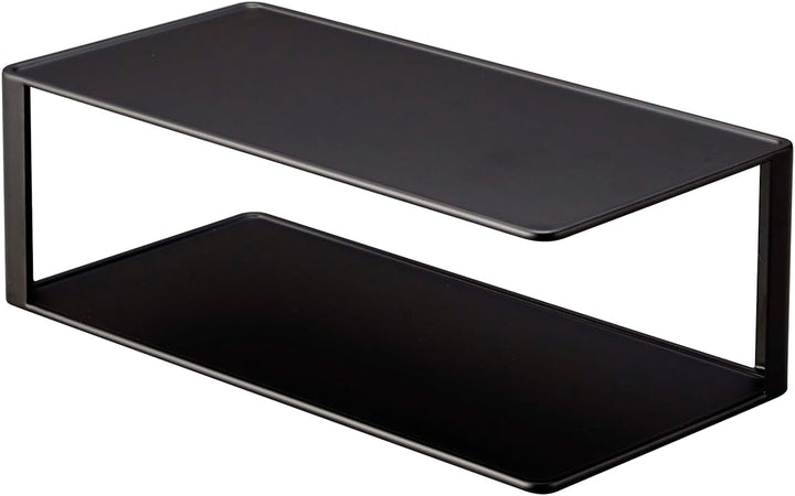 Yamazaki 5642 Tower Rechteckiger Geschirrständer, schwarz, Stahl, Minimalistisches Design Black (Bla