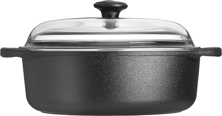 Skeppshult 4 Liter Bräter aus Gusseisen mit Glasdeckel - Made in Sweden 4,0 L, 4,0 L