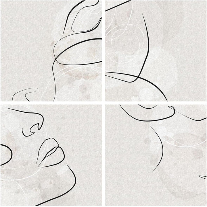 Poster Weissrahmen Deko 50x40cm Gesicht Linie Skizze Wandposter Art Prints Wanddeko Bild Wand Kunstd