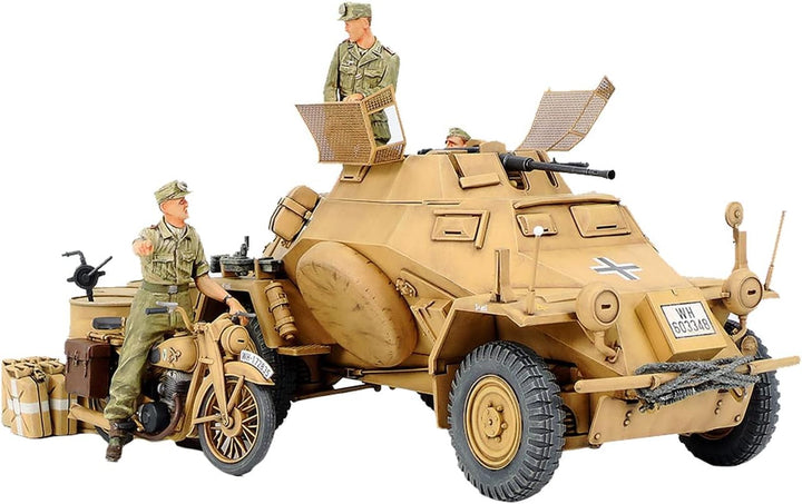 Tamiya 300035286 300035286-1:35 WWII Sonderkraftfahrzeug 222 Späh-Panzer Nord Africa (3).originalget
