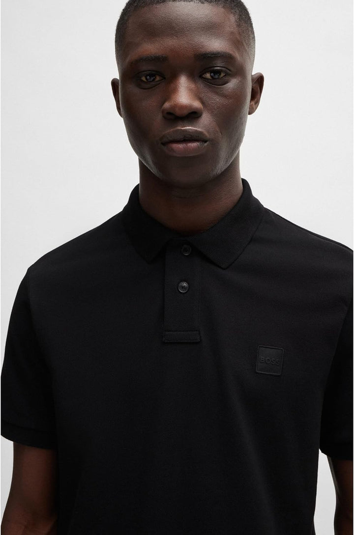 BOSS Herren Passenger Slim-Fit Poloshirt aus Stretch-Baumwolle mit Logo-Aufnäher XXL Black1, XXL Bla