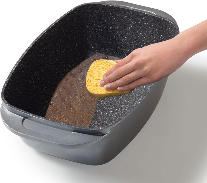 STONELINE Bräter Induktion 40 x 22 cm, 5,6 L, backofengeeignet, Deckel als Auflaufform verwendbar, A