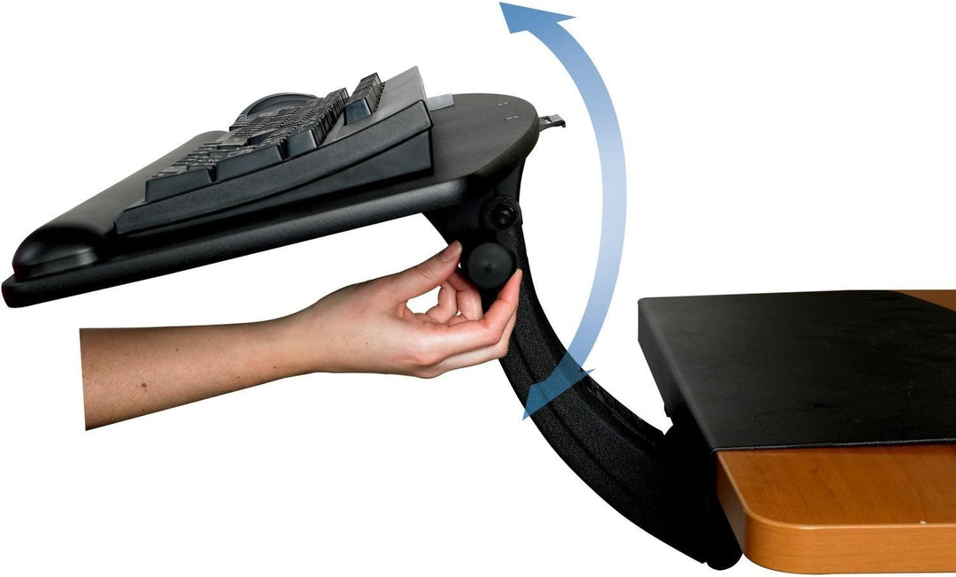 3M Sit/Stand Keyboard Tray, Simply Turn Knob to Adjust Height and Tilt, Sturdy Tray Includes Gel Wri