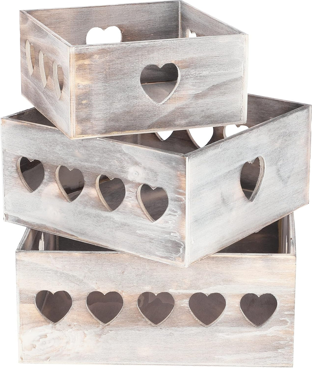 KOTARBAU® 3er Set Holzkiste mit dekorativen Aussparungen und Griff Perfekt für die Innenraumgestaltu
