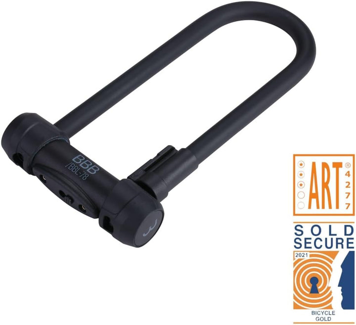 BBB Cycling Fahrradschloss mit Schlüssel Secure U ART-3,SoldSecure Gold Zertifiziert Hochsicherheits